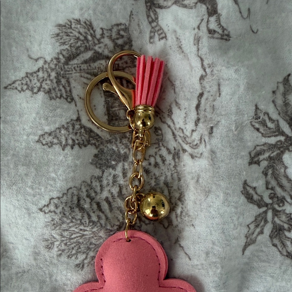 Pink Rhinestone Gingerbread Keychain Charm - Picture 3 of 3